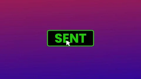 SENT button pressed on computer screen by cursor pointer mouse illustration.. Stock Illustration