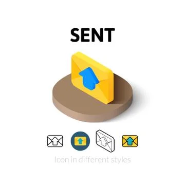 Sent icon in different style Stock Illustration