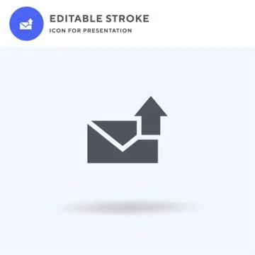 Sent icon vector, filled flat sign, solid pictogram isolated on white, logo i Stock Illustration