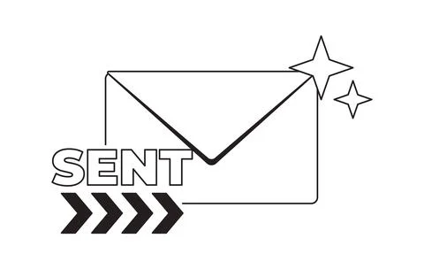 Sent message notification modern black and white UI element Stock Illustration