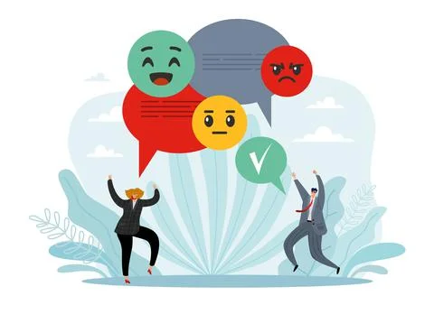 Sentiment analysis and written test, emotion recognition, automated artificial 스톡 일러스트