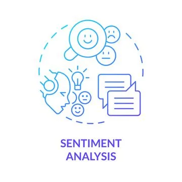 Sentiment analysis blue gradient concept icon Stock Illustration