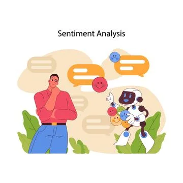 Sentiment analysis concept. Flat vector illustration Stock Illustration