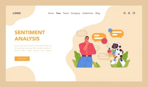 Sentiment analysis concept. Flat vector illustration Stock Illustration