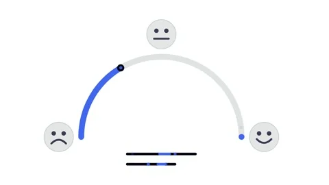 Sentiment Analysis Dial UI Gauge Business Analytics Infographic Blue Horizontal Stock Footage 345094268