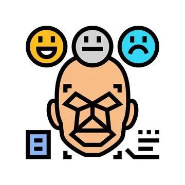 Sentiment analysis face nlp color icon vector illustration Stock Illustration