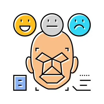 Sentiment analysis face nlp color icon vector illustration Stock Illustration