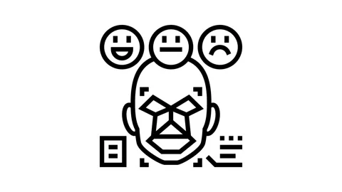 Sentiment analysis face nlp line icon animation Stock Footage 326125370