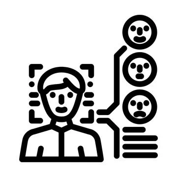 Sentiment analysis face nlp line icon vector illustration Stock Illustration