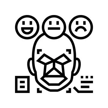 Sentiment analysis face nlp line icon vector illustration Illustration