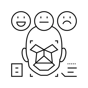 Sentiment analysis face nlp line icon vector illustration Stock Illustration