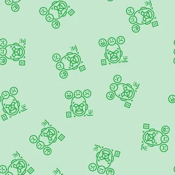Sentiment analysis face nlp line seamless pattern Stock Illustration