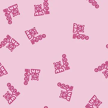 Sentiment analysis face nlp line vector seamless pattern 스톡 일러스트