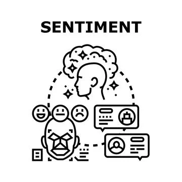 Sentiment analysis machine learning concept vector Stock Illustration