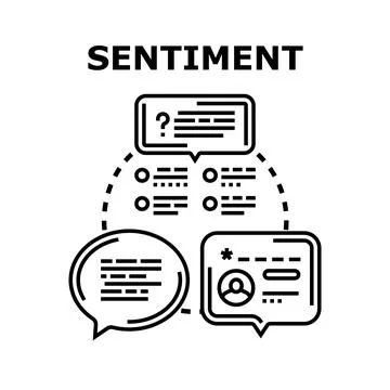Sentiment analysis processing online text data Stock Illustration