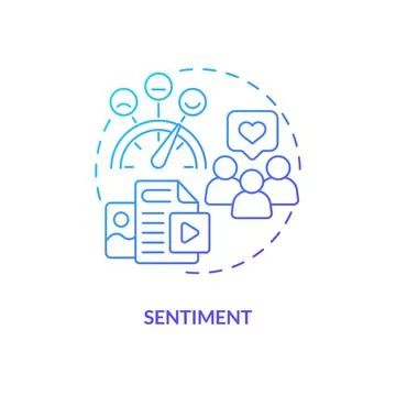 Sentiment blue gradient concept icon Stock Illustration