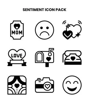 Sentiment DuoTone Bundle Icons Pack Stock Illustration