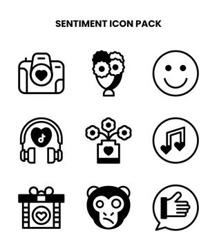 Sentiment DuoTone Bundle Icons Pack Stock Illustration