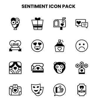 Sentiment DuoTone Icons Pack Stock Illustration
