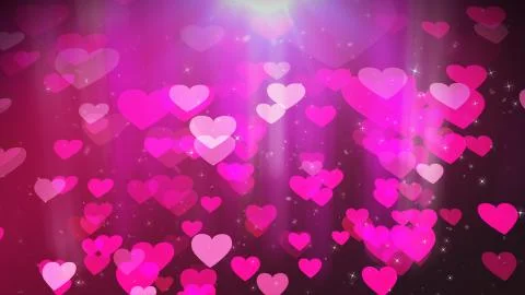 A sentimental 3d rendering of pink petal-looking hearts swirling in the air.  Stock Illustration