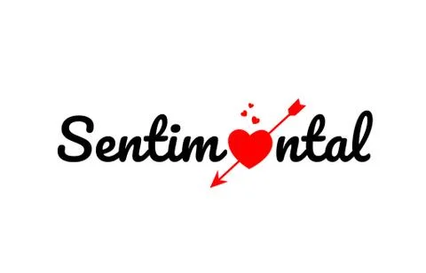 Sentimental word text typography design logo icon Stock Illustration