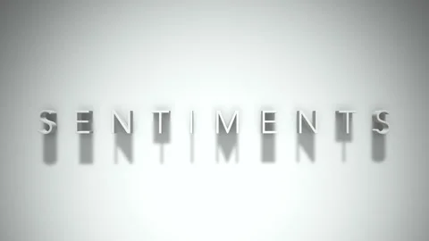 Sentiments 3D title animation with shadows on a white background Stock Footage 297670230