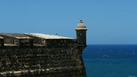 Sentinel Box - Guerite - Colonial sentry at El Morro Castle Stock Footage 178715598