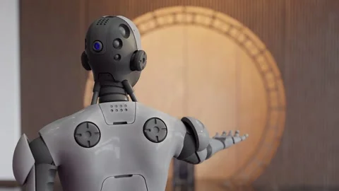 A The Sentinel Robot background Stock Footage 270879721