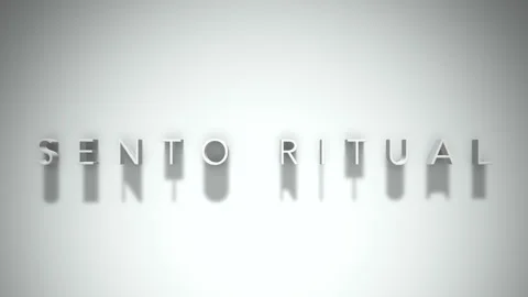 Sento ritual 3D title animation white text on a white background Vídeos de archivo 299645151