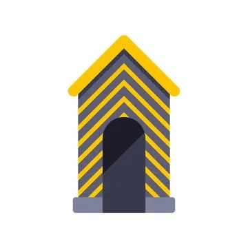Sentry box with yellow and gray chevron stripes Stock Illustration