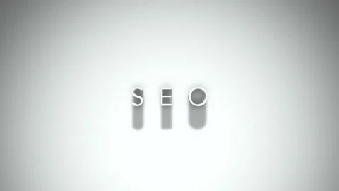 Seo 3D title animation with shadows on a white background Stock Footage 297268932