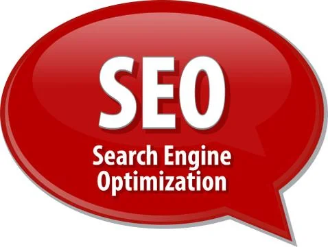 SEO acronym definition speech bubble illustration Stock Illustration
