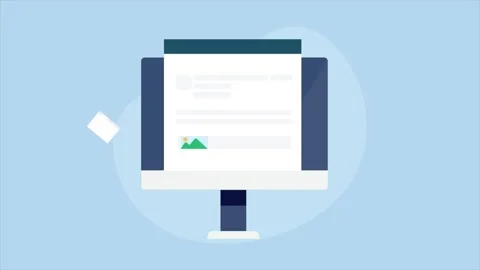 Seo analysis 2d animation video with chart, graph, content and magnifying glass Vídeo Stock 294512111