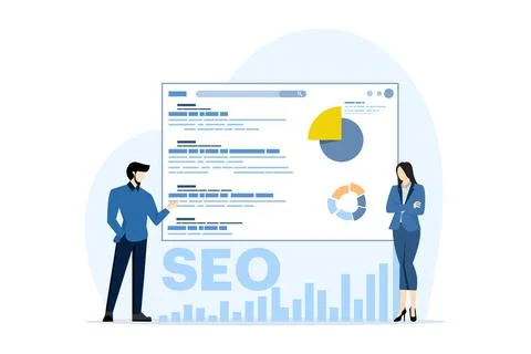 SEO analysis concept. top ranking. Stock-Illustration