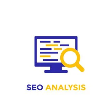 Seo analysis icon on white Stock-Illustration