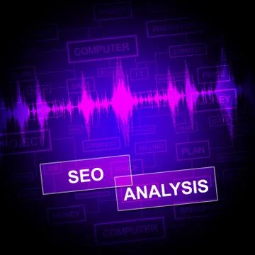Seo Analysis Represents Search Engines And Analyze Stock Illustration