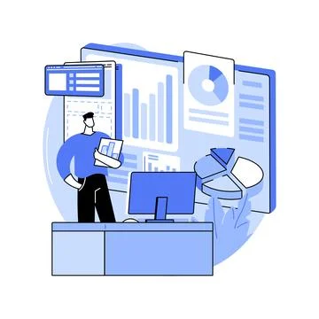 SEO analysis software isolated cartoon vector illustrations. Stock Illustration