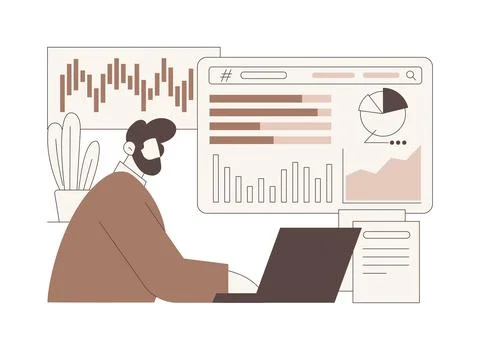 SEO analysis software isolated cartoon vector illustrations. Stock Illustration