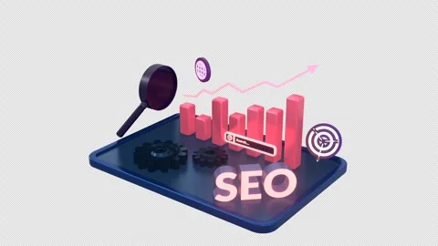 SEO Analytics and Optimization Looping Animation with Transparent Background. Stock Footage 313853202