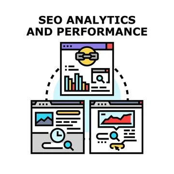 Seo analytics and performance concept vector illustration イラスト素材