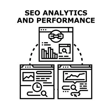 Seo analytics and performance concept vector illustration イラスト素材