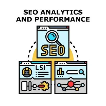 Seo analytics concept connecting website optimization and performance data Stock Illustration