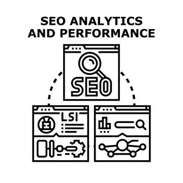 Seo analytics concept connecting website optimization and performance data Stock Illustration