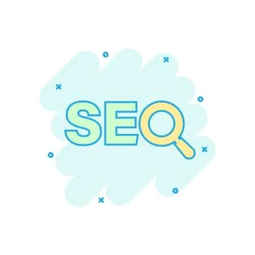 Seo analytics icon in comic style. Social media vector cartoon illustration o 스톡 일러스트
