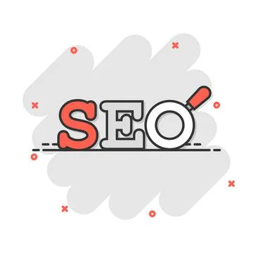 Seo analytics icon in comic style. Social media vector cartoon illustration o 스톡 일러스트