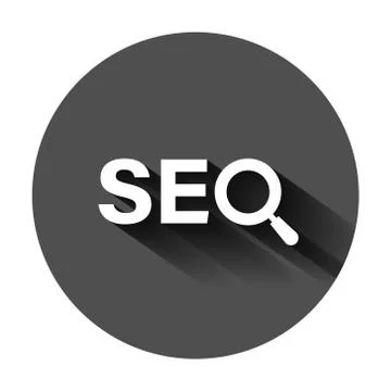 Seo analytics icon in flat style. Social media vector illustration on black r 스톡 일러스트
