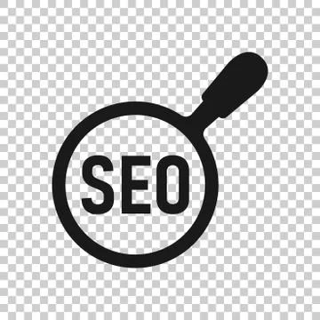 Seo analytics icon in transparent style. Social media vector illustration on  스톡 일러스트