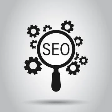 Seo analytics icon in transparent style. Social media vector illustration on  스톡 일러스트
