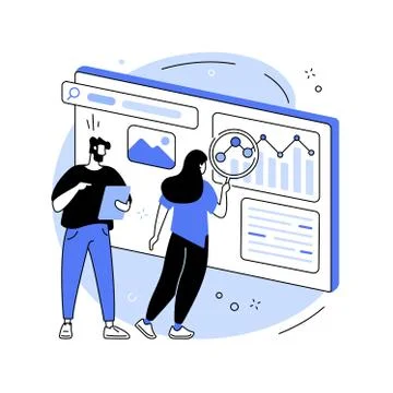 SEO analytics team abstract concept vector illustration. Illustrazione stock