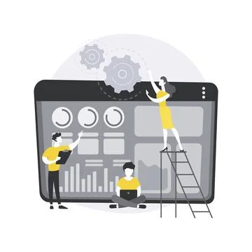 SEO analytics team abstract concept vector illustration. Stock Illustration